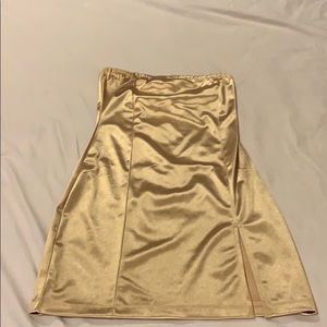 UO never worn gold silk mini dress